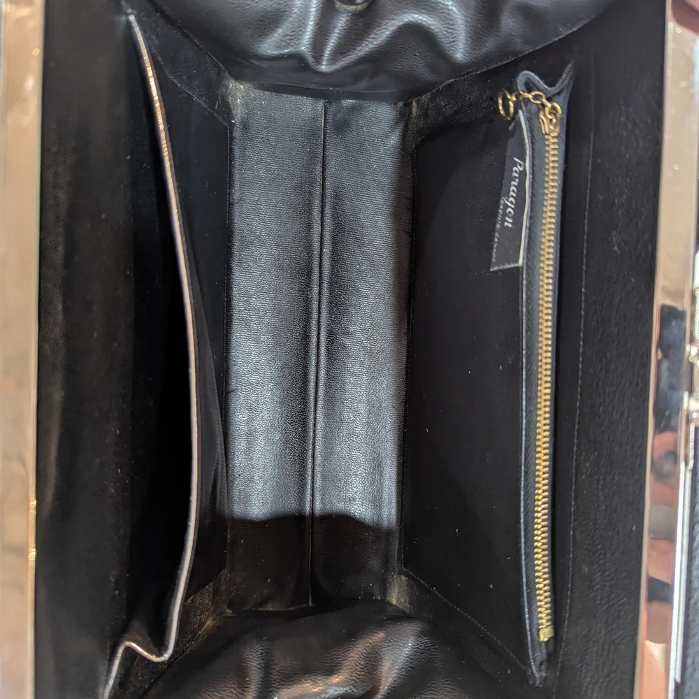 Vintage Paragon Montréal Black Leather Frame Shoulder Bag - Picture 6 of 9